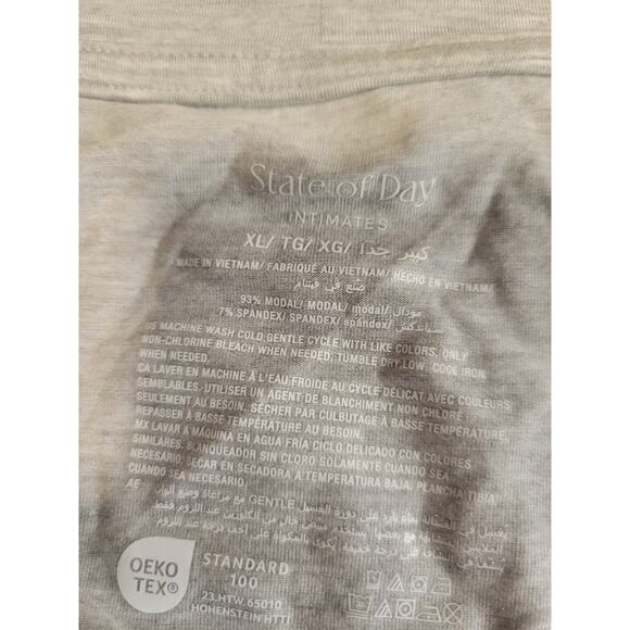 State Of Day Gray Light Weight Pocket Cardigan Robe 93% Modal Size XL - Picture 3 of 3